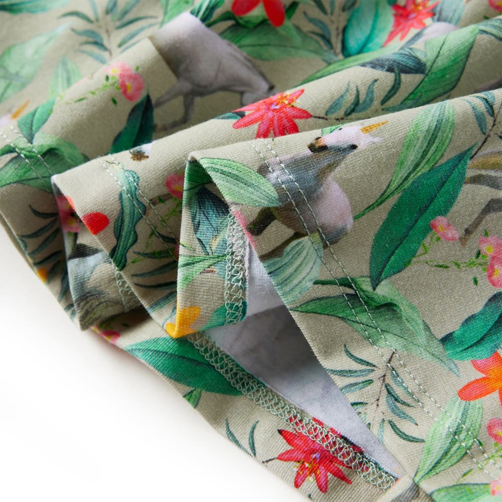 Rochie copii cu mâneci largi kaki deschis 128 GartenMobel Dekor