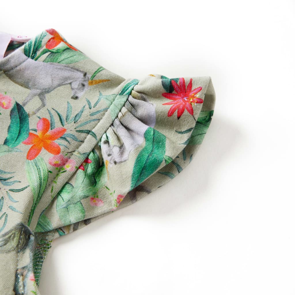 Rochie copii cu mâneci largi kaki deschis 140 GartenMobel Dekor