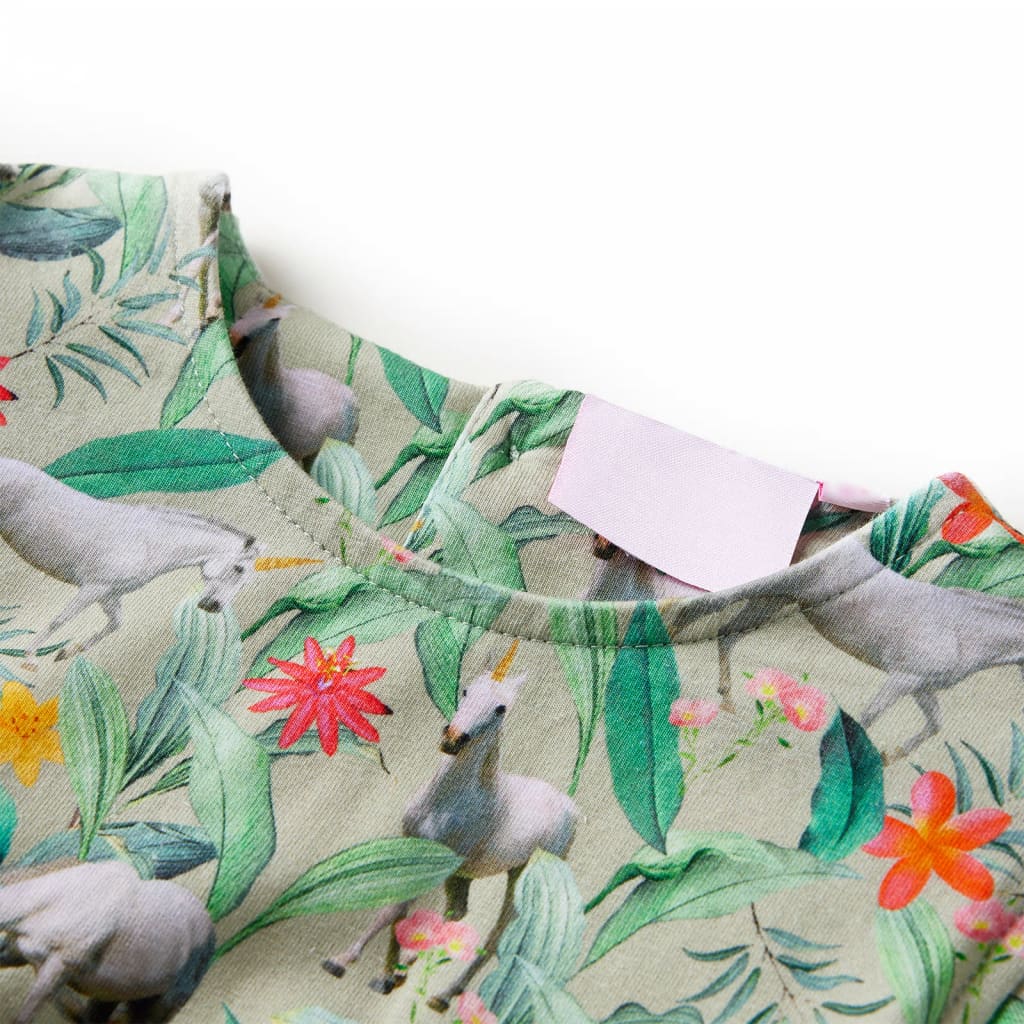 Rochie copii cu mâneci largi kaki deschis 92 GartenMobel Dekor