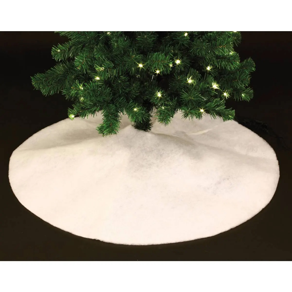 Covor pentru bradul de Craciun, diametru 100 cm, alb cu sclipici Household NewTrend