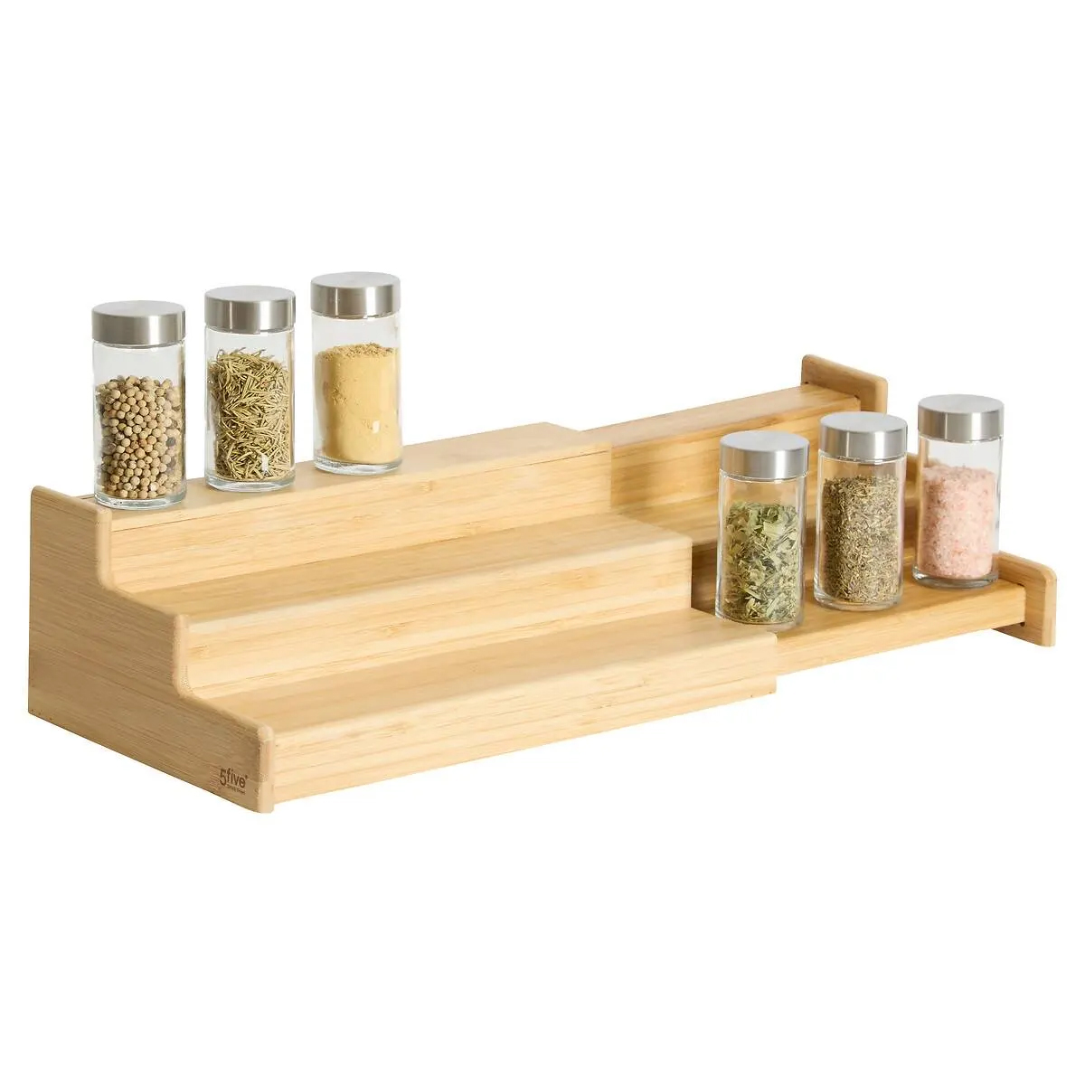 Etajera extensibila suport condimente 5Five, bambus, 32x20x11 cm, maro natural Household NewTrend
