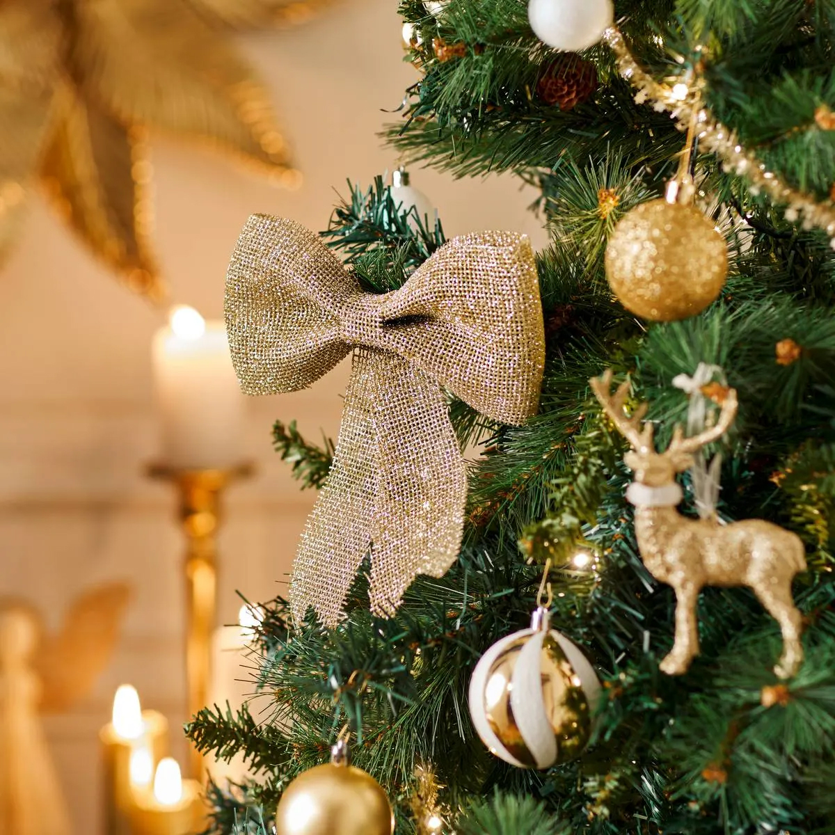 Fundita decorativa cu paiete pentru bradul de Craciun, 19x24 cm, auriu Household NewTrend