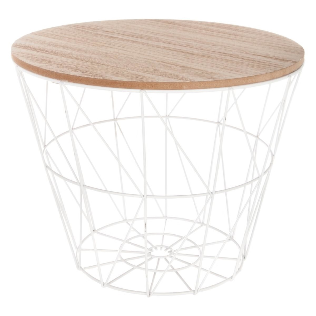 Masuta cafea Atmosphera Kumi, otel si MDF, 38x30 cm, alb Household NewTrend