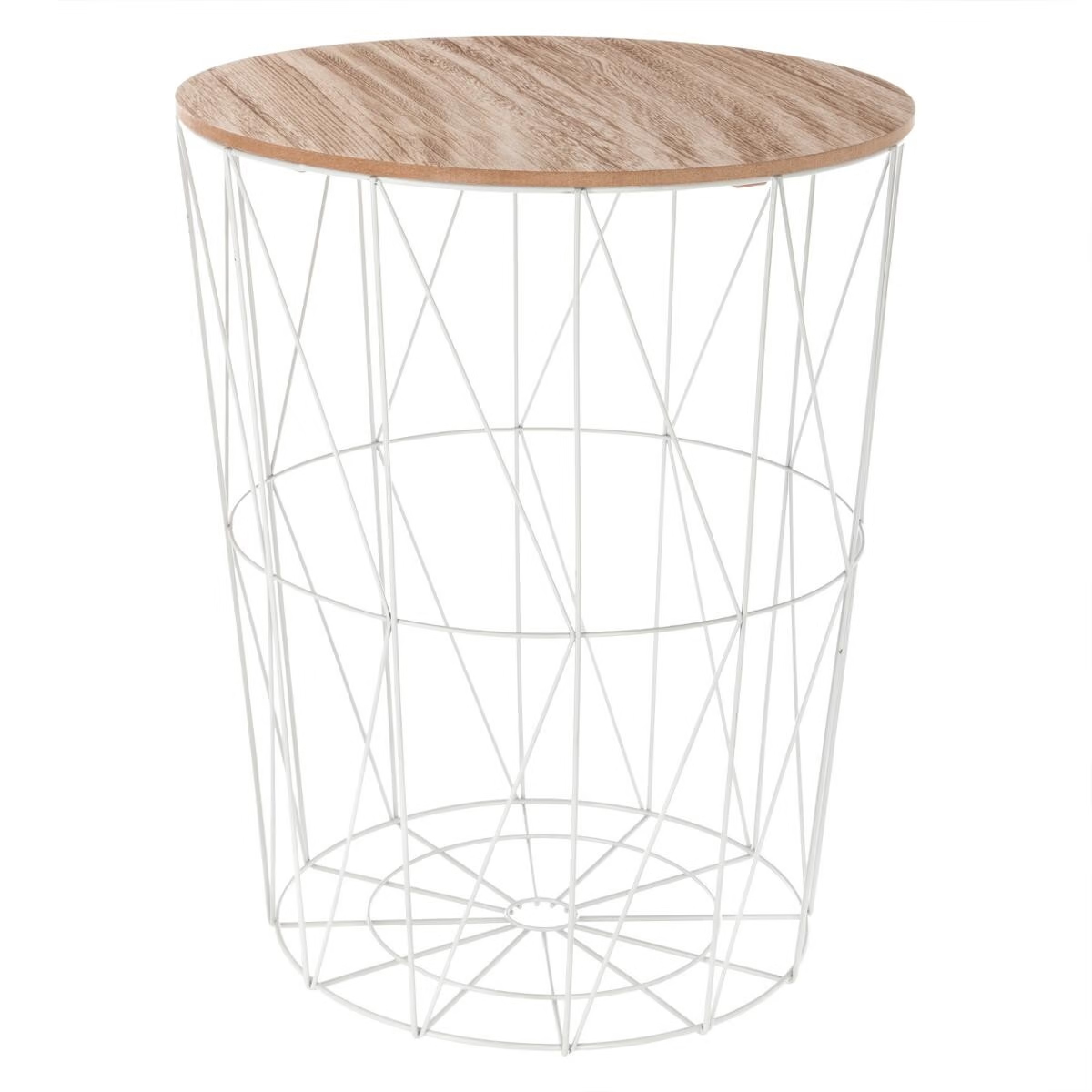 Masuta cafea Atmosphera Kumi, otel si MDF, 47x57 cm, alb Household NewTrend