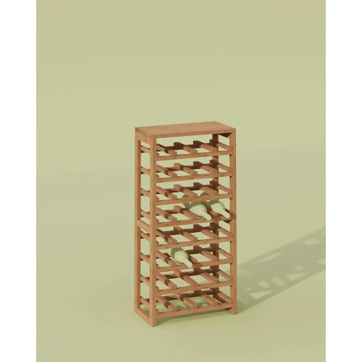 Suport sticle 5Five Linha bambus pentru 32 sticle, 45x24x89 cm, maro natural Household NewTrend