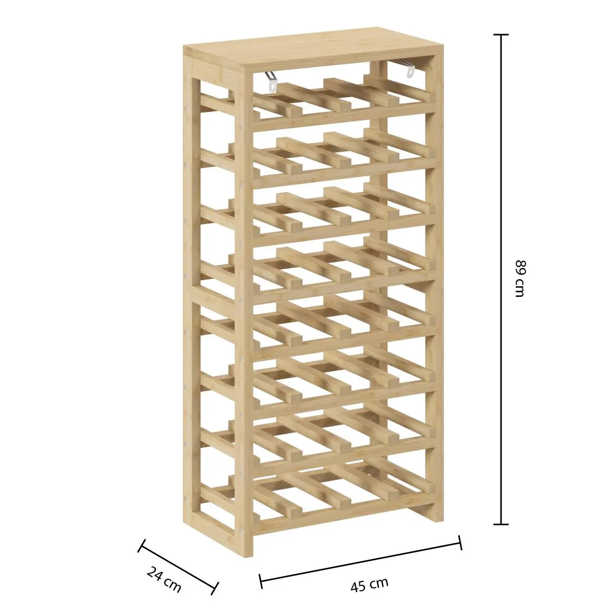 Suport sticle 5Five Linha bambus pentru 32 sticle, 45x24x89 cm, maro natural Household NewTrend