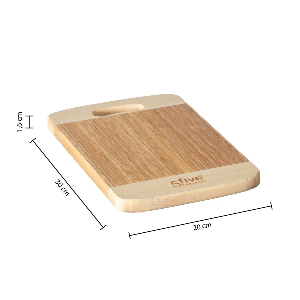 Tocator 5Five din bambus cu maner, pentru taiere sau servire, 30x20 cm, maro natur Household NewTrend