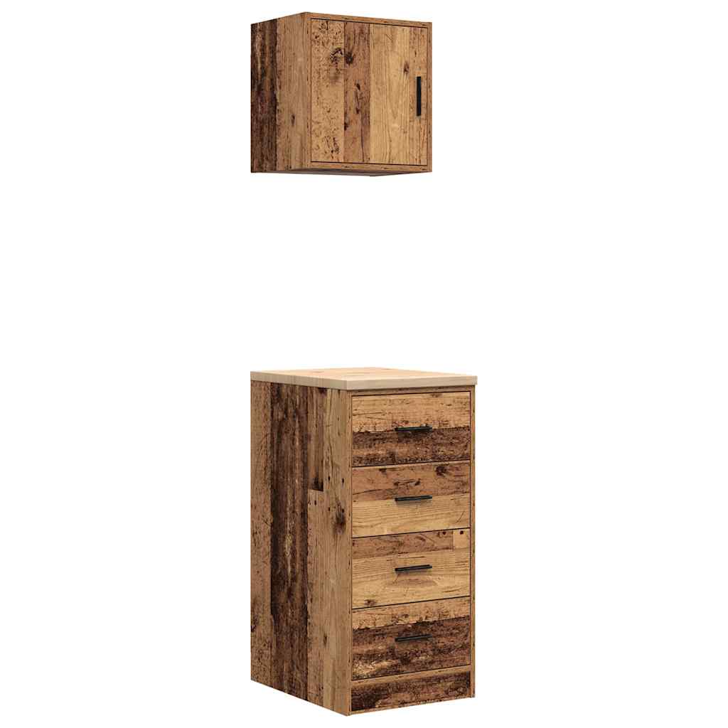 Dulapuri de garaj 2 buc Lemn vechi Lemn prelucrat GartenMobel Dekor