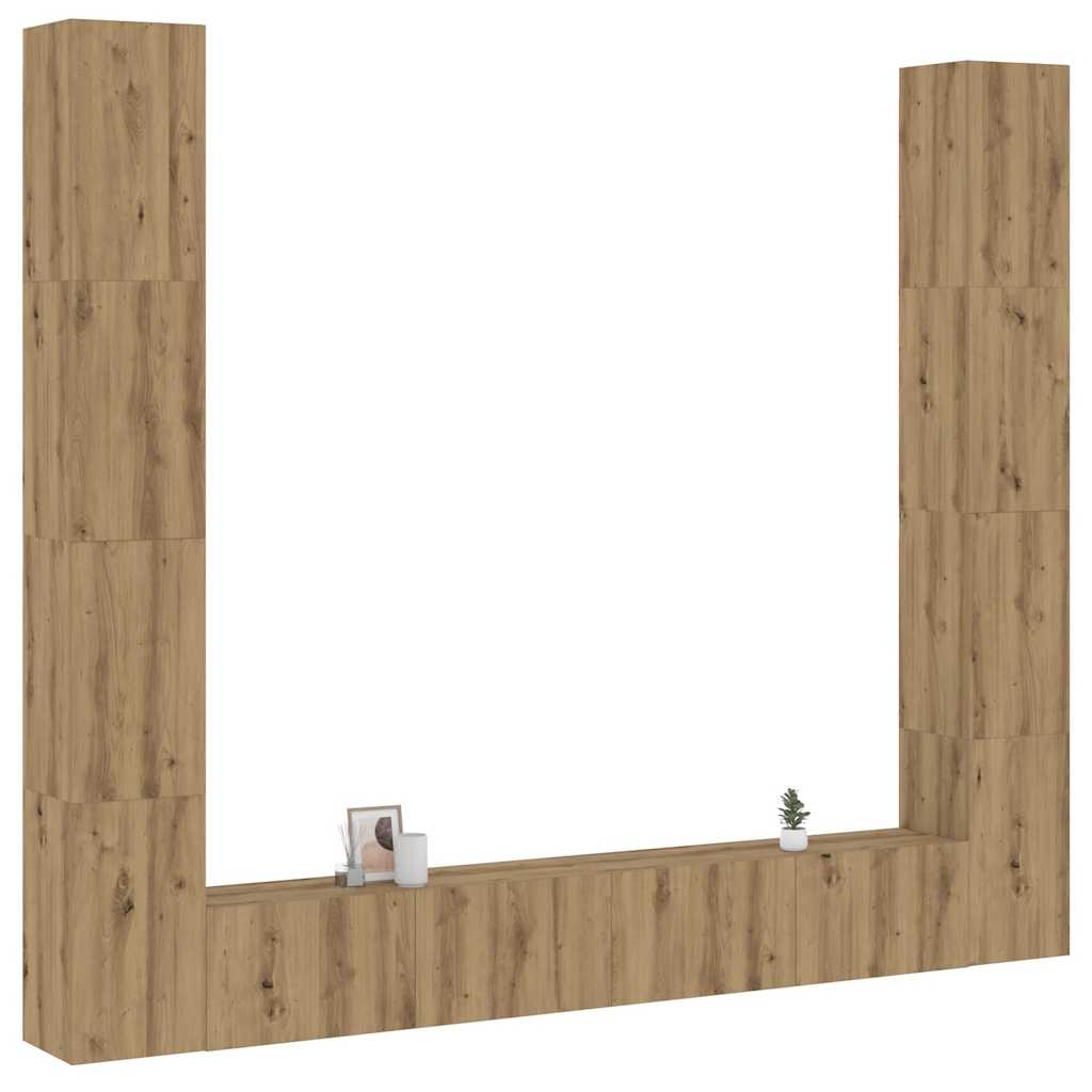 Dulapuri TV montate pe perete 6 buc. stejar artizanal Lemn GartenMobel Dekor