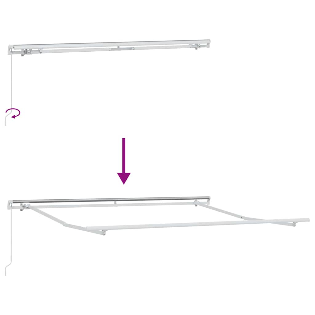 Cortina Retractabilă Roșu și Alb 300 x 250 cm Poliester, Metal GartenMobel Dekor