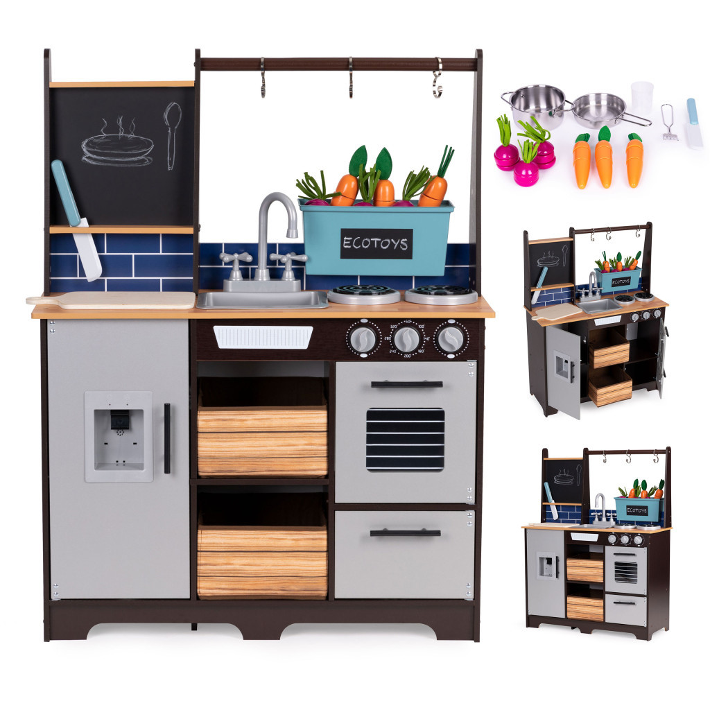 Homelux Bucătărie din lemn pentru copii cu grădină de legume și accesorii Mobalis Homvera