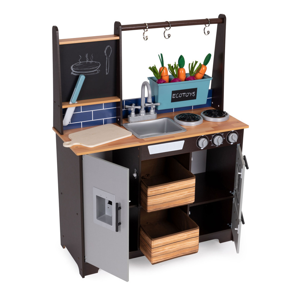 Homelux Bucătărie din lemn pentru copii cu grădină de legume și accesorii Mobalis Homvera