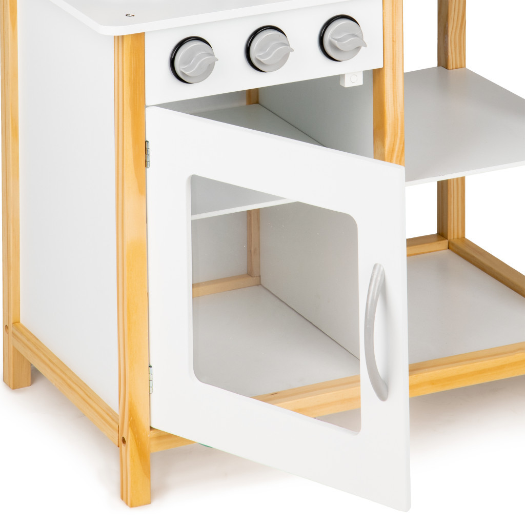 Homelux Bucătărie pentru copii din lemn cu cuptor, albă Mobalis Homvera