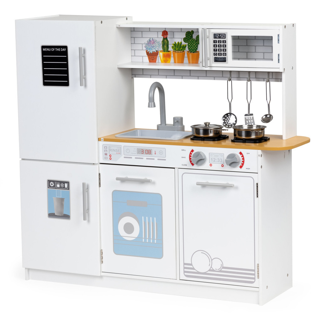 Homelux Bucătărie pentru copii din lemn cu lumini și vase Mobalis Homvera