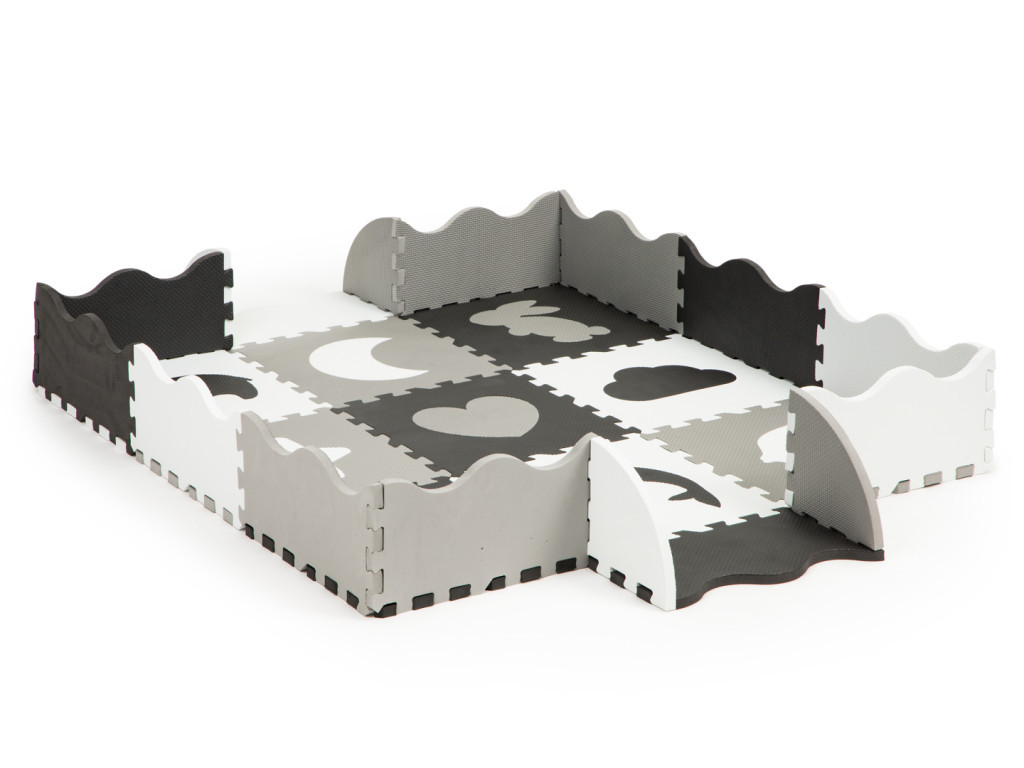 Homelux Covoraș puzzle din spumă cu gard, 25 de piese Mobalis Homvera