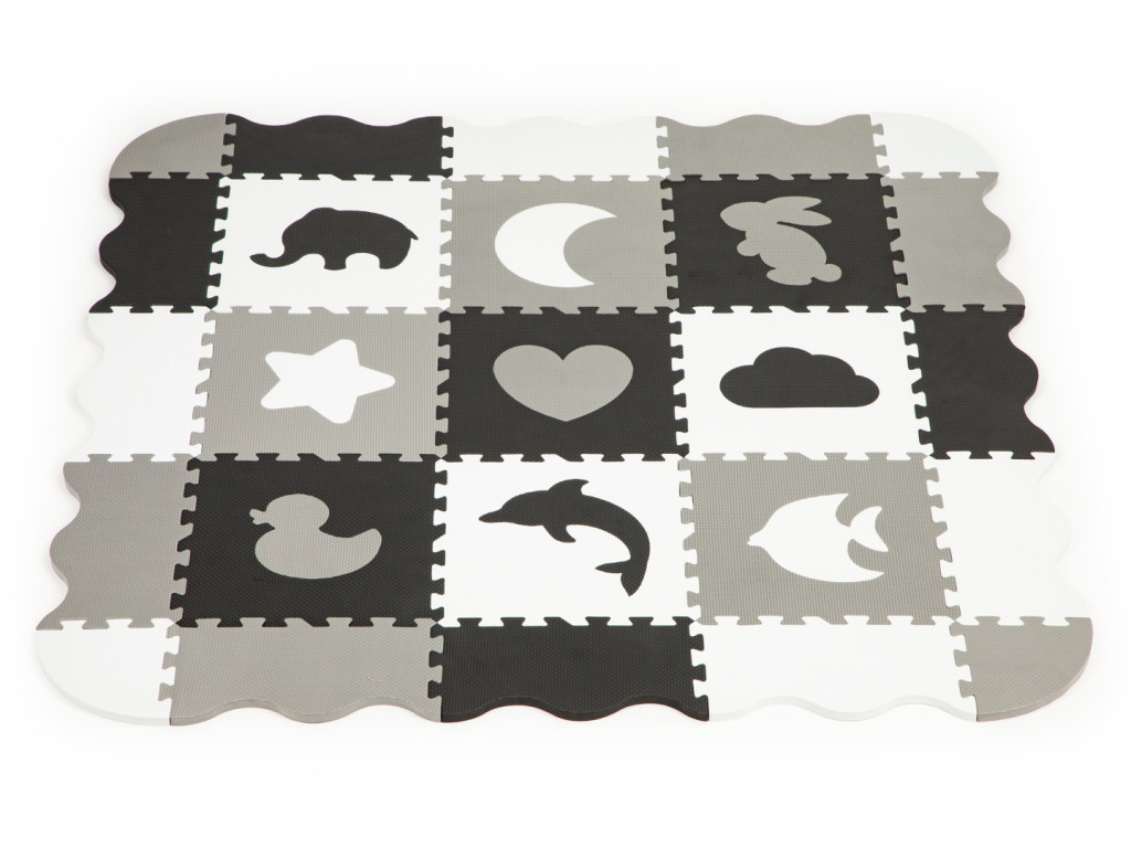 Homelux Covoraș puzzle din spumă cu gard, 25 de piese Mobalis Homvera