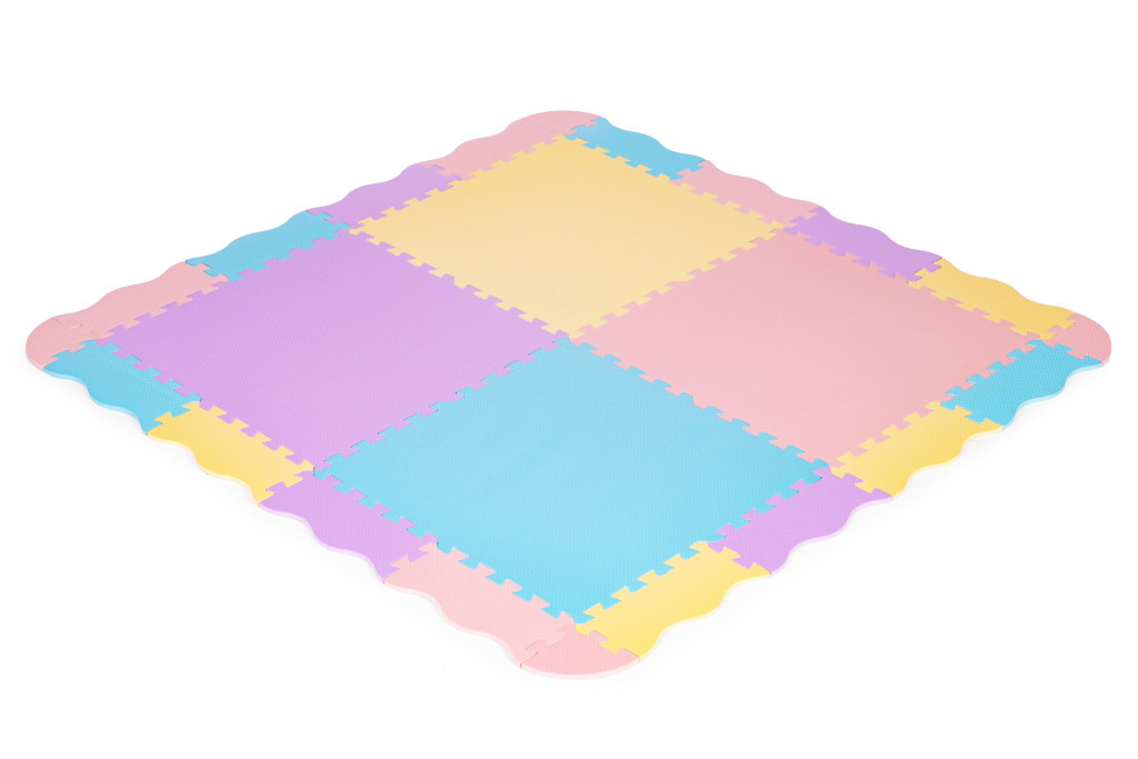 Homelux Covoraș puzzle din spumă cu gard 141,5x141,5 cm 24 buc Mobalis Homvera