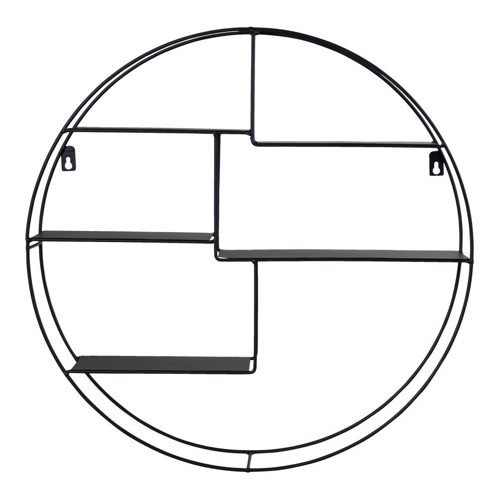 House Nordic Raft de perete Genk, oțel negru 47x10 cm Mobalis Homvera