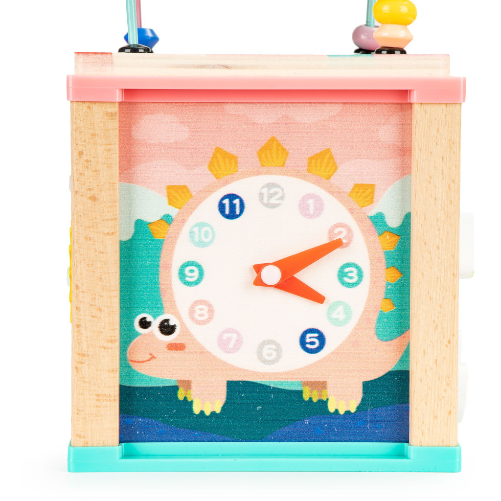 Homelux Jucărie cub din lemn Montessori 5 în 1, dinozaur Mobalis Homvera