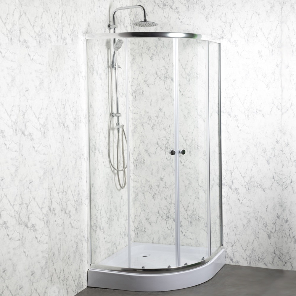 Kerra Cabină de duș curbată Leo 90 cromată cu cădiță de duș Mobalis Homvera