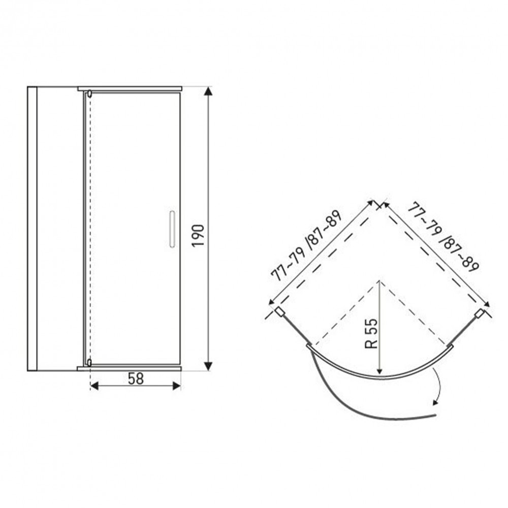 Kerra Cabină de duș curbată Splash 80x80 cm fără cădiță Mobalis Homvera