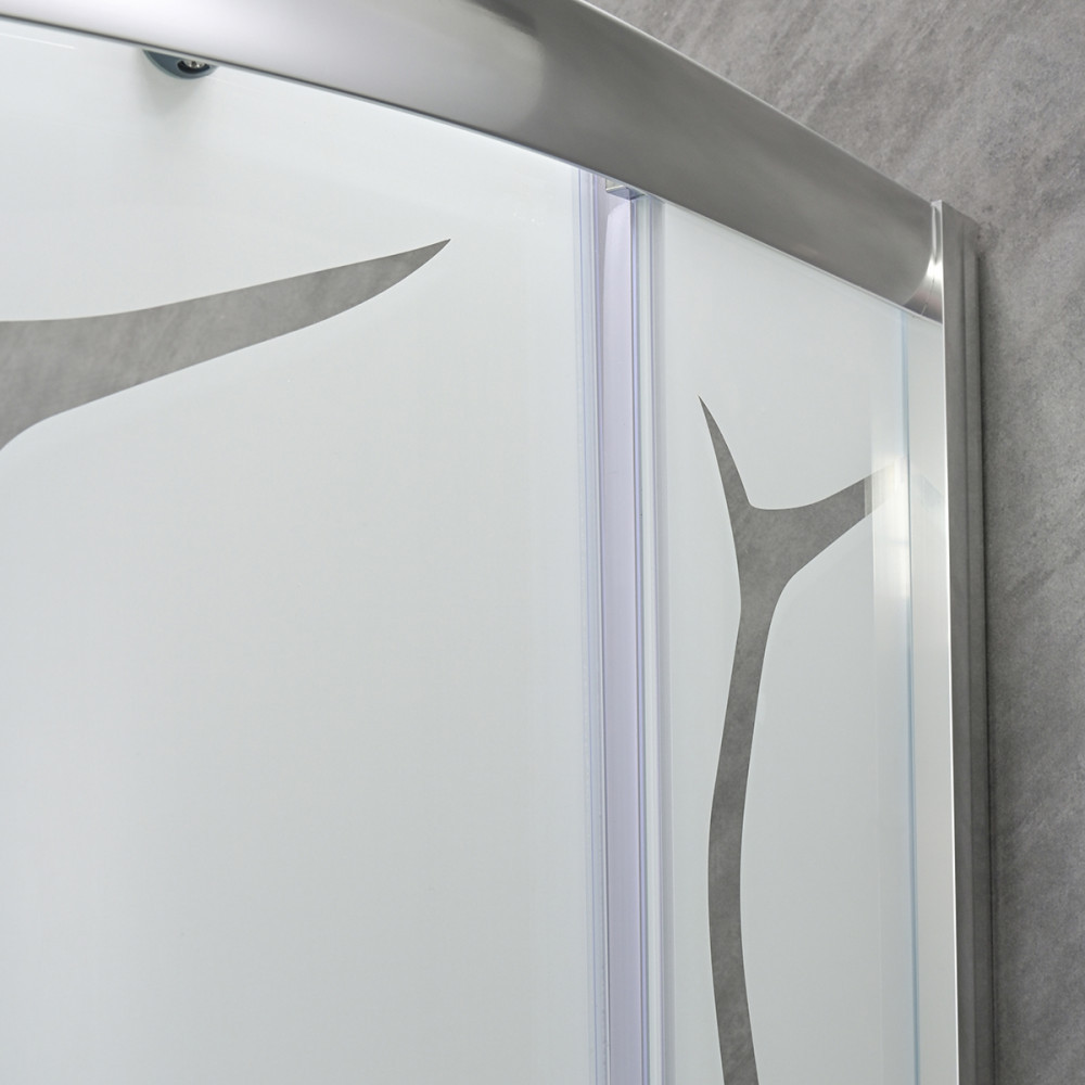 Leziter Cabină de duș curbată Spirit Bamboo 80x80 cm fără cădiță de duș Mobalis Homvera