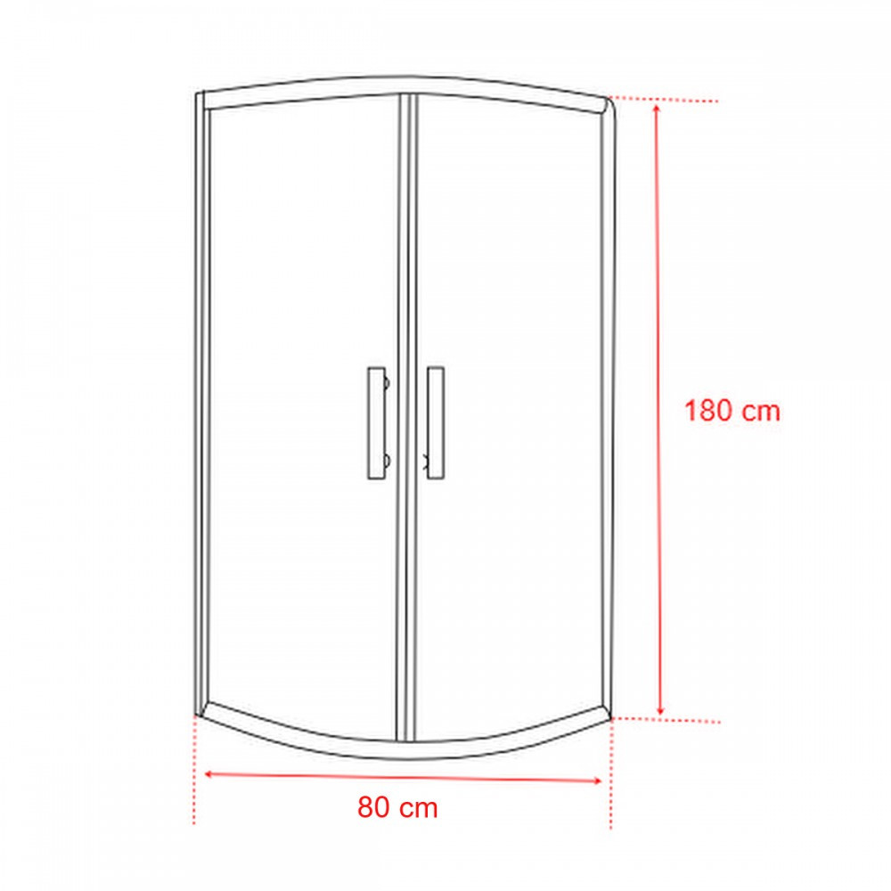 Leziter Cabină de duș curbată Spirit Bamboo 80x80 cm fără cădiță de duș Mobalis Homvera