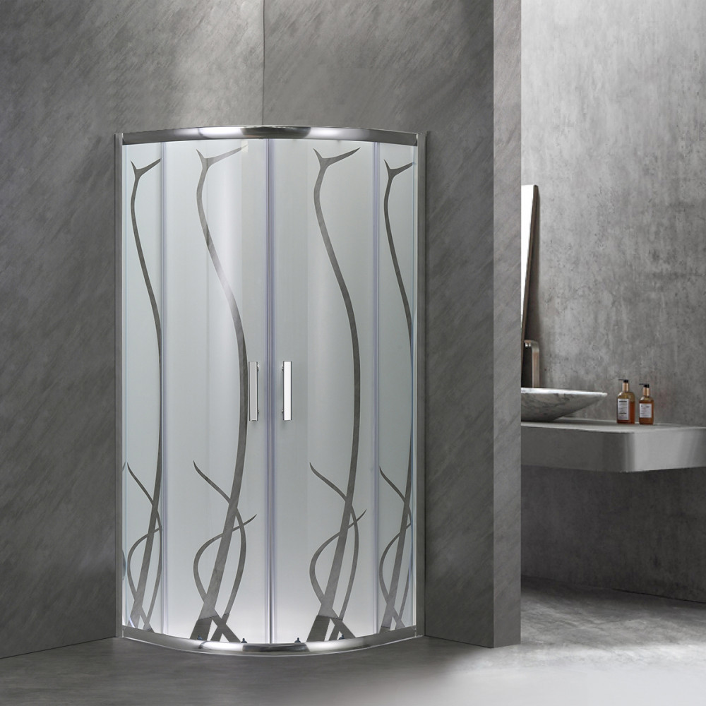 Leziter Cabină de duș curbată Spirit Bamboo 80x80 cm fără cădiță de duș Mobalis Homvera