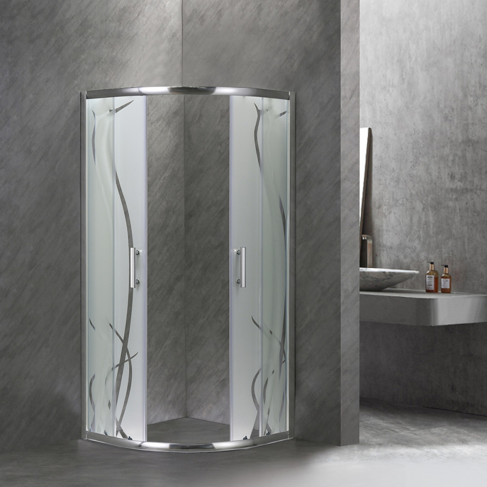 Leziter Cabină de duș curbată Spirit Bamboo 80x80 cm fără cădiță de duș Mobalis Homvera