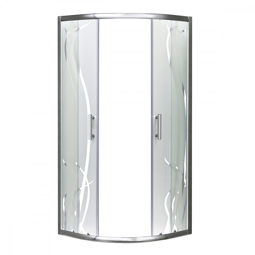 Leziter Cabină de duș curbată Spirit Bamboo 90x90 cm fără cădiță de duș Mobalis Homvera