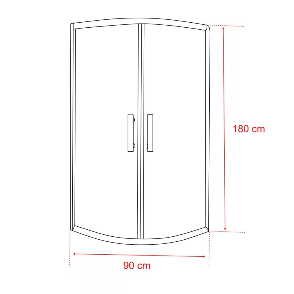 Leziter Cabină de duș curbată Spirit Clear 90x90 cm fără cădiță de duș neagră Mobalis Homvera