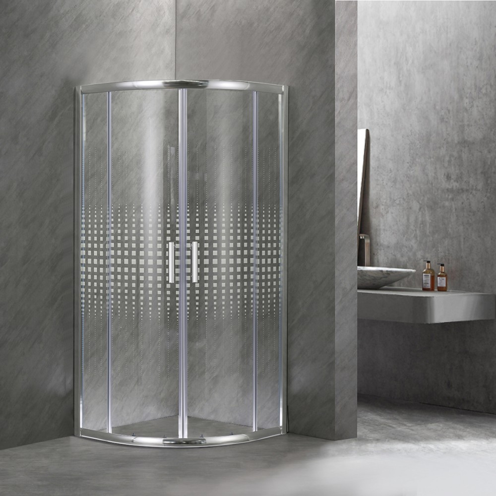 Leziter Cabină de duș curbată Spirit Matrix 80x80 cm fără cădiță de duș Mobalis Homvera