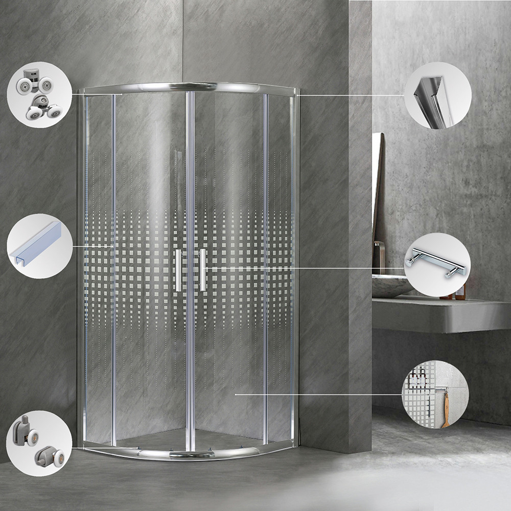 Leziter Cabină de duș curbată Spirit Matrix 80x80 cm fără cădiță de duș Mobalis Homvera