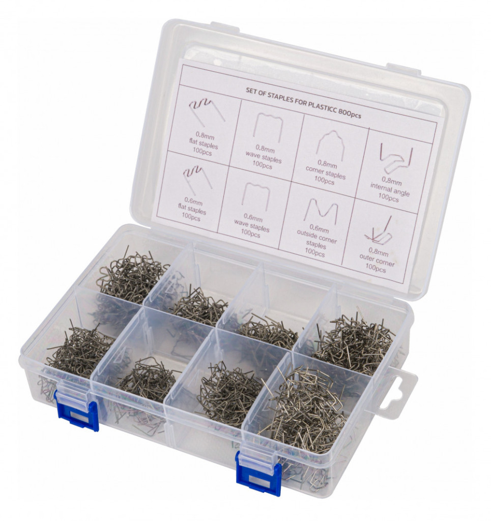 Red Technic Set de sârmă pentru mașină de sudură din plastic 8 tipuri 800 buc Cutie RTZZP0087 Mobalis Homvera