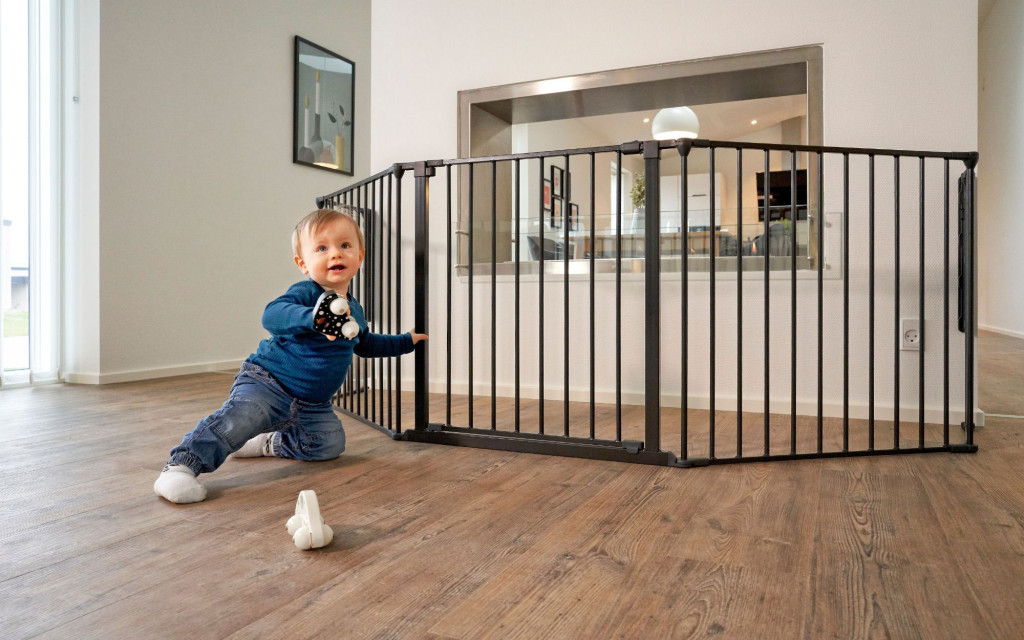 Homelux Balustradă de siguranță 5 panouri 60 cm metalică neagră Mobalis Homvera