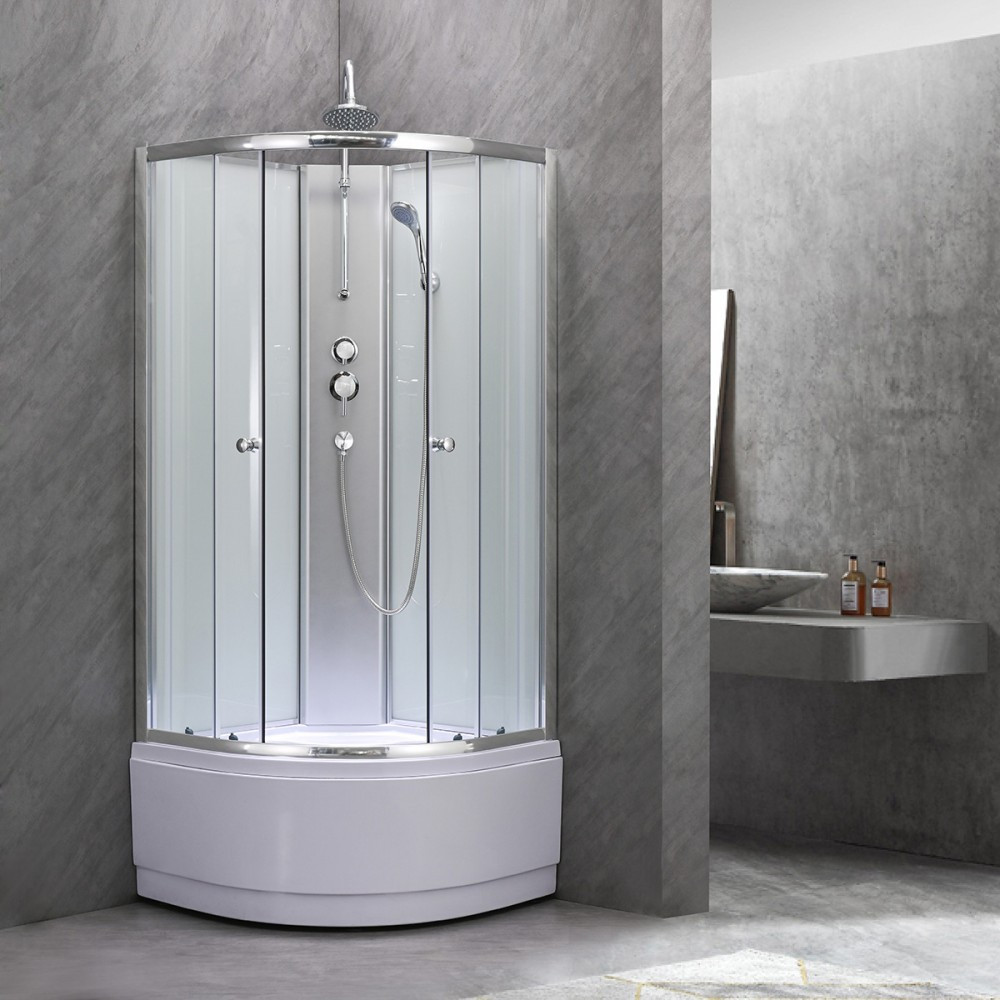 Leziter Cabina de dus Karolino 80x80 cm cu tava adanca alba Mobalis Homvera