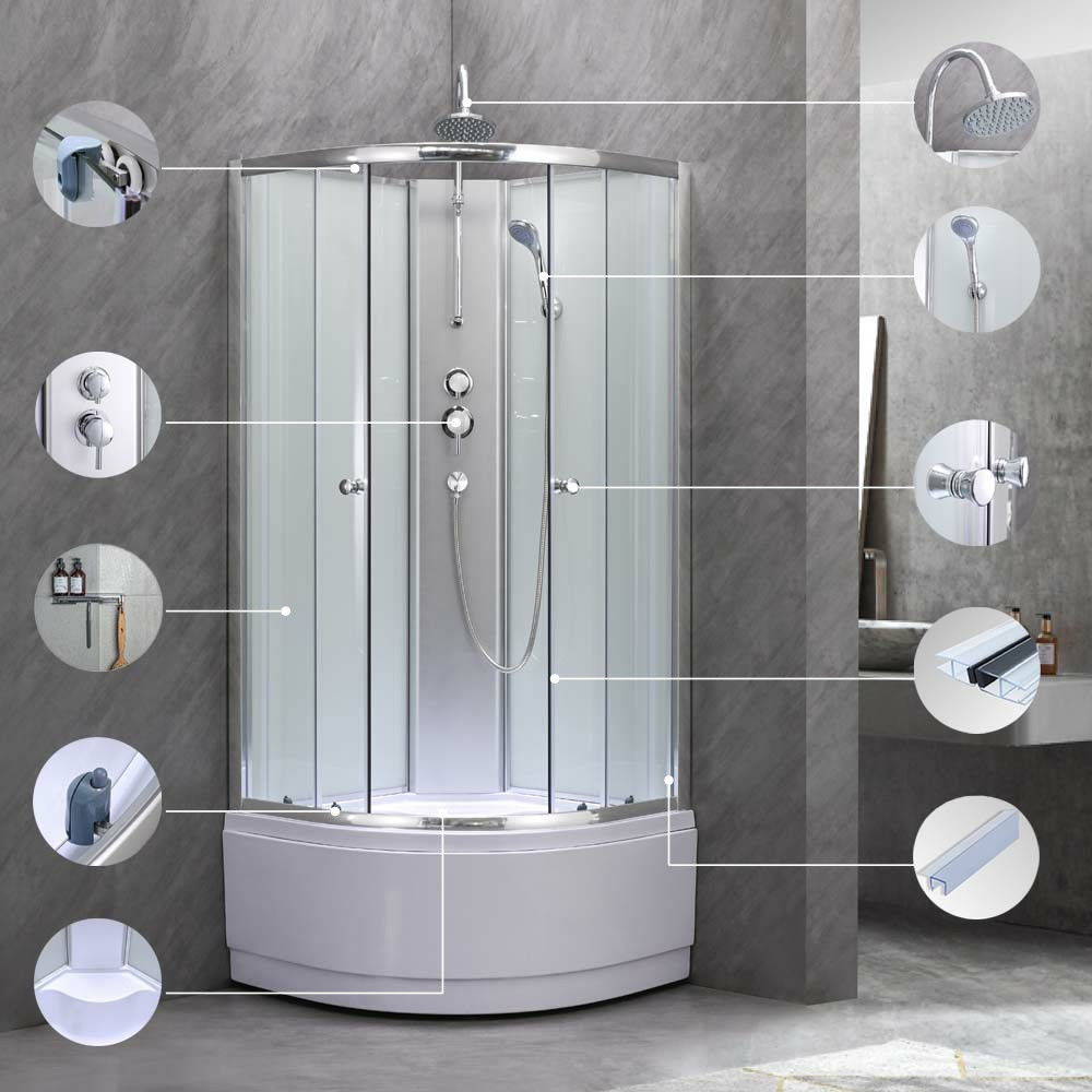 Leziter Cabina de dus Karolino 80x80 cm cu tava adanca alba Mobalis Homvera