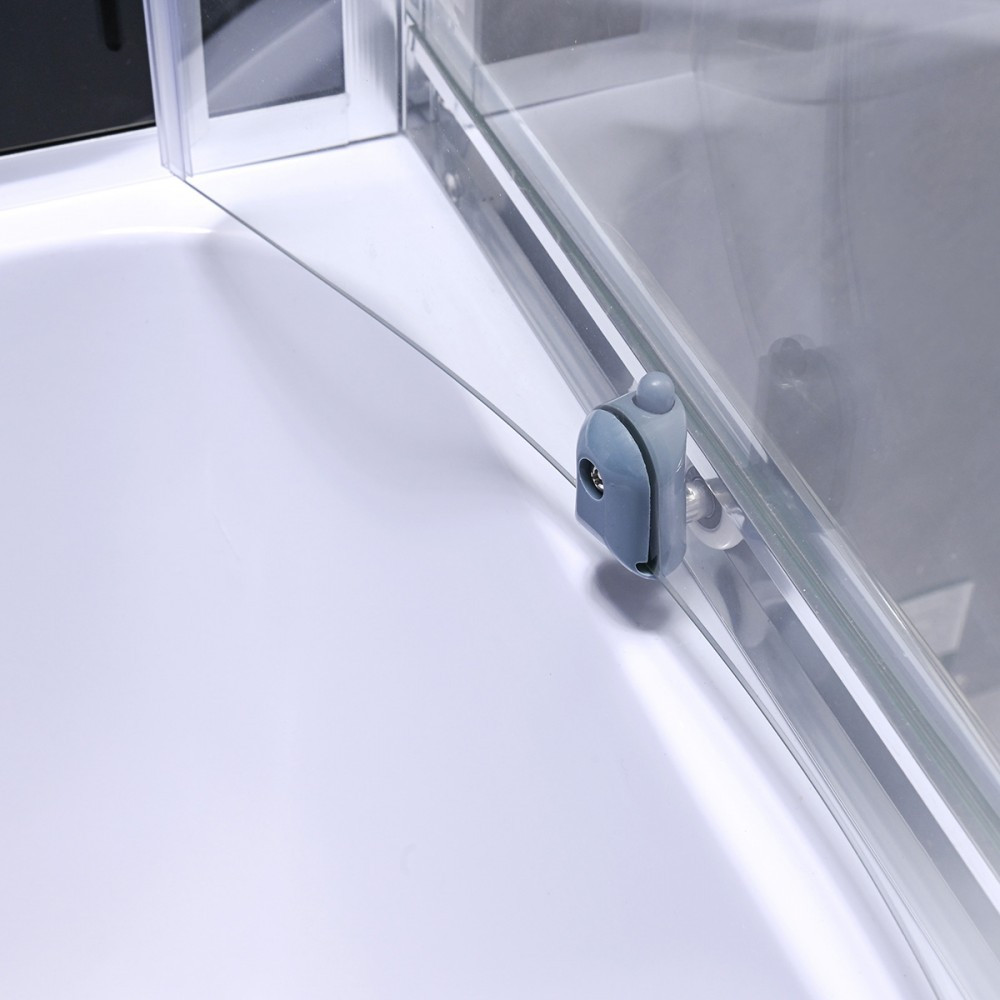 Leziter Cabină de duș Karolino 90x90 cm neagră cu tavă adâncă Mobalis Homvera