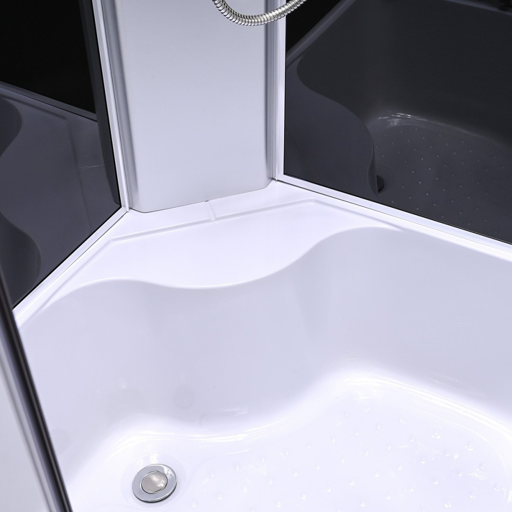 Leziter Cabină de duș Karolino 90x90 cm neagră cu tavă adâncă Mobalis Homvera