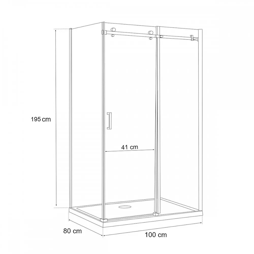 Leziter Cabină de duș asimetrică Bold-in 80x100 cm fără cădiță de duș Mobalis Homvera