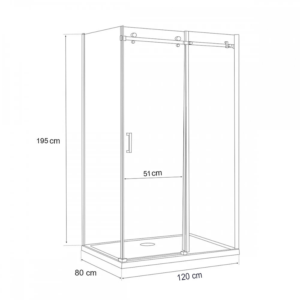Leziter Cabină de duș asimetrică Bold-in 80x120 cm fără cădiță de duș Mobalis Homvera
