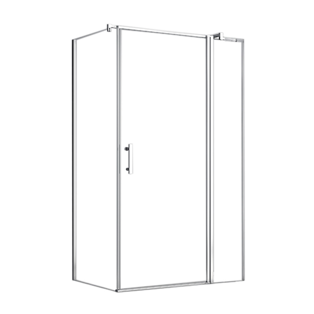 Leziter Cabină de duș asimetrică simplă de 80x100 cm cu ușă batantă fără cădiță de duș Mobalis Homvera