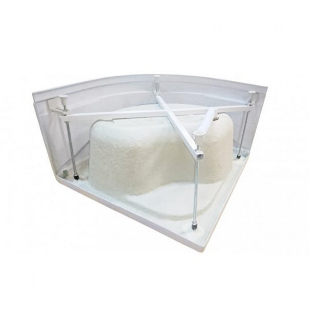 Leziter Cabină de duș curbată Spirit Deep 90x90 cm cu cădiță de duș Mobalis Homvera