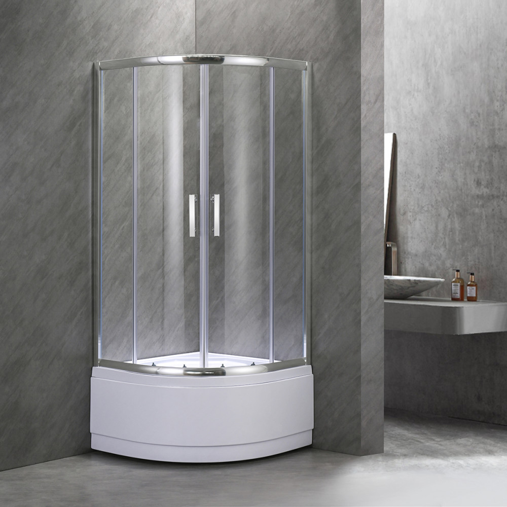 Leziter Cabină de duș curbată Spirit Deep 90x90 cm cu cădiță de duș Mobalis Homvera