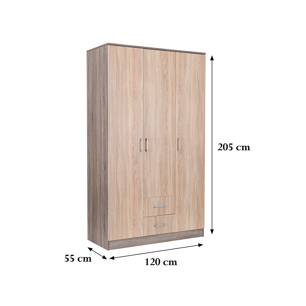 Leziter Dulap Miami 120x205 cm stejar Sonoma-stejar York Mobalis Homvera