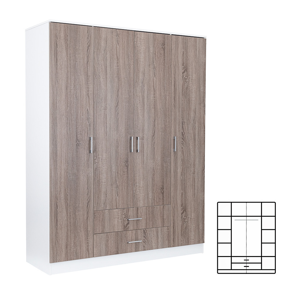 Leziter Dulap Miami 160x205 cm stejar York-alb Mobalis Homvera