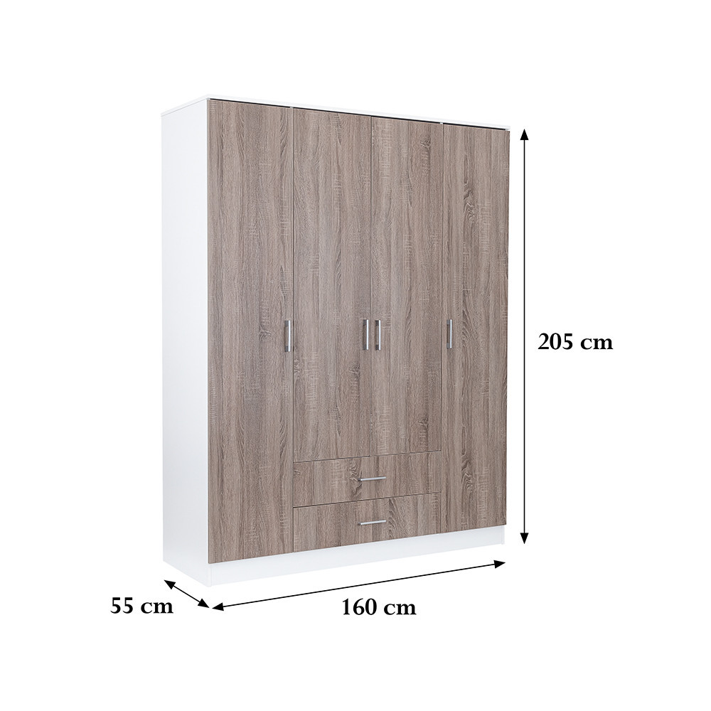 Leziter Dulap Miami 160x205 cm stejar York-alb Mobalis Homvera