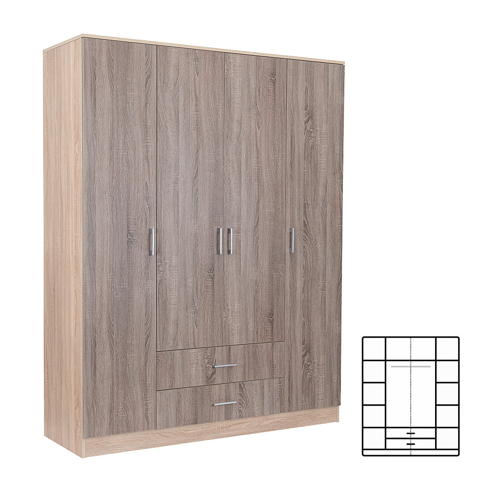 Leziter Dulap Miami 160x205 cm stejar York-stejar Sonoma Mobalis Homvera