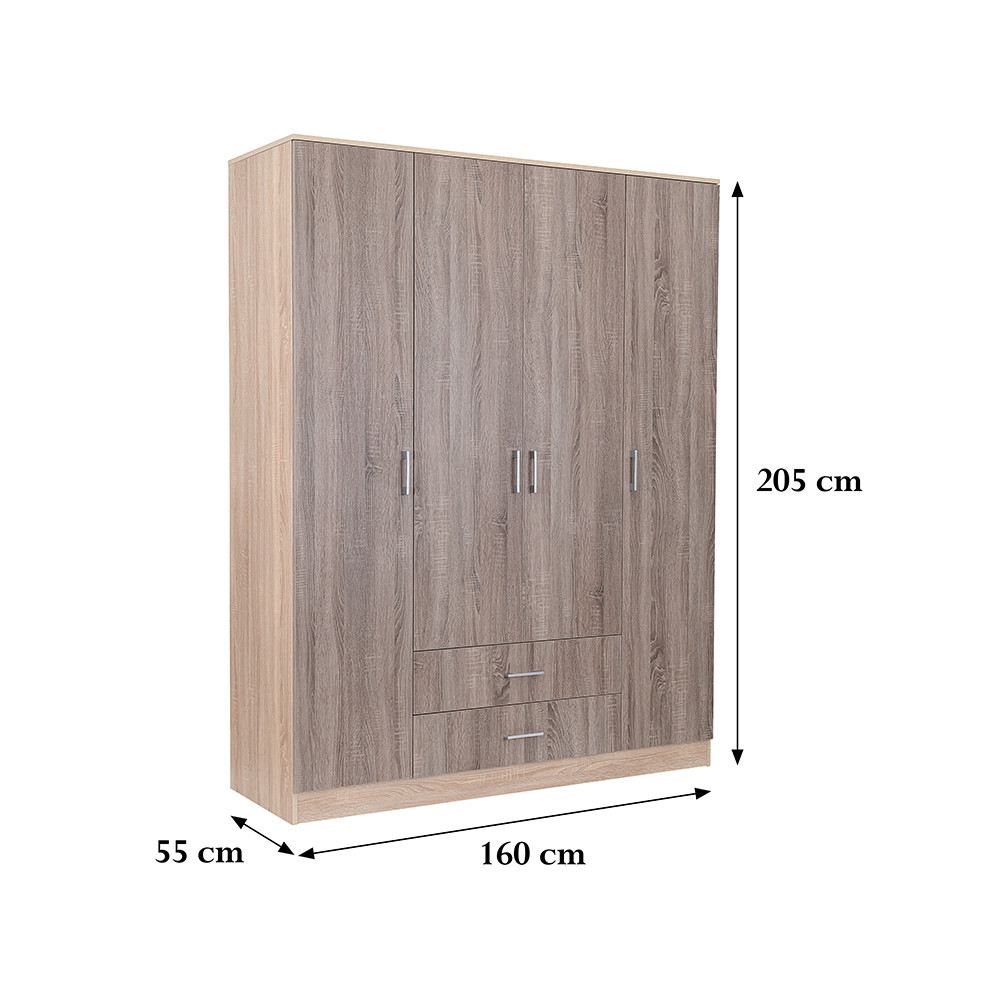 Leziter Dulap Miami 160x205 cm stejar York-stejar Sonoma Mobalis Homvera