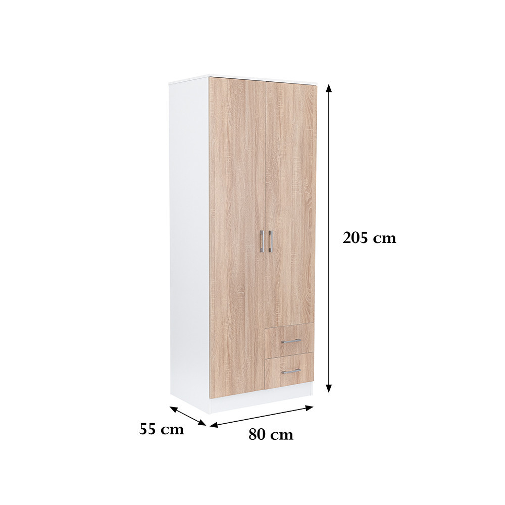 Leziter Dulap Miami 80x205 cm stejar sonoma-alb Mobalis Homvera